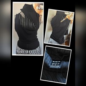 SHEIN Black Ribbed Women Top